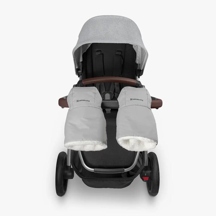 caption-View of Cozy Handmuffs on stroller