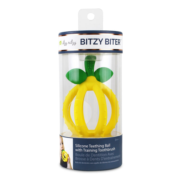 Itzy Ritzy Bitzy Biter Teething Ball Baby Teether - Lemon - Nurtured