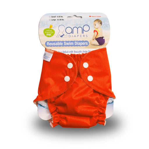 caption-Tangerine Swim Diaper by AMP Diapers