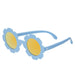 caption-The Wild Flower periwinkle blue flower children's sunglasses