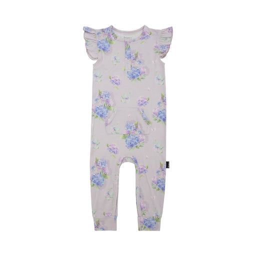 Belan.J Ruffled Sleeve Pocket Romper - Hydrangeas - Nurtured