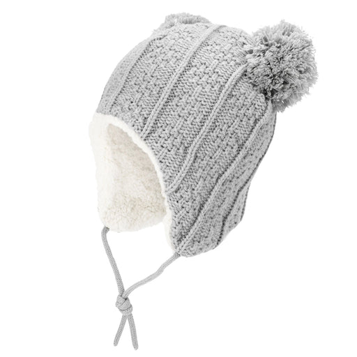 caption-Cozy knit baby winter hat with pom