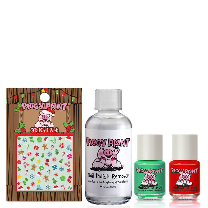 Piggy Paint Oh Holly Jolly Holiday Nail Polish Gift Set with Remover