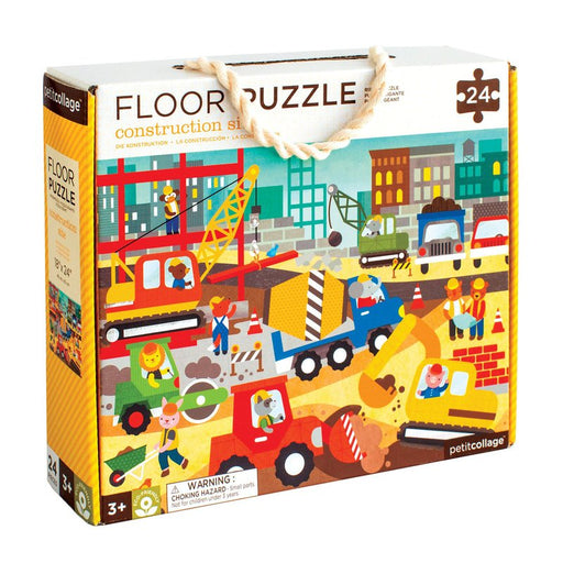 caption-Scene of construction site on 24 piece floor puzzle