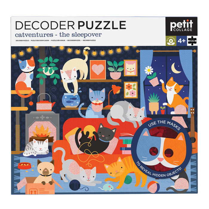 Decoder Puzzle: Cat Adventures by Petit Collage