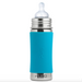 caption-Pura Stainless Steel Baby Bottle in Aqua Sleeve