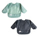 caption-Sage and Charcoal Long Sleeved Bibs