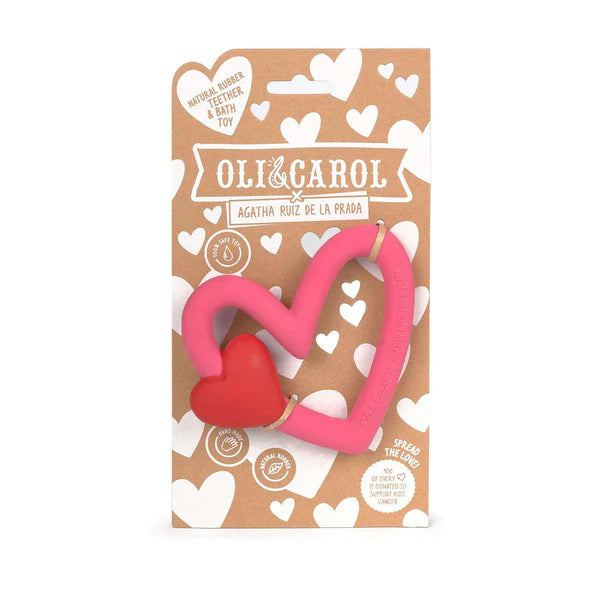 Oli & Carol Agatha Heart Rubber Teether and Bath Toy