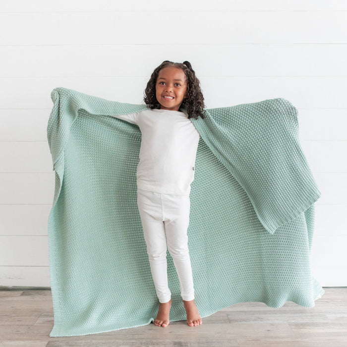 Kyte Baby Chunky Knit Toddler Blanket in Oat