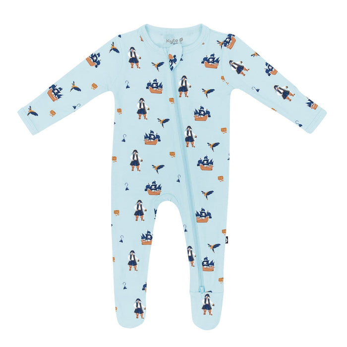 caption-Pirate Kyte Baby Zippered Footie