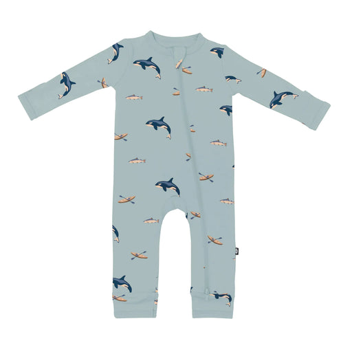 caption-Kyte Baby Zippered Romper in Coastline