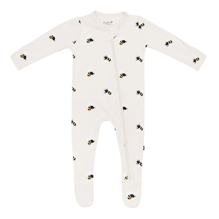 caption-Bee Mine footed sleeper by Kyte Baby (limited edition)