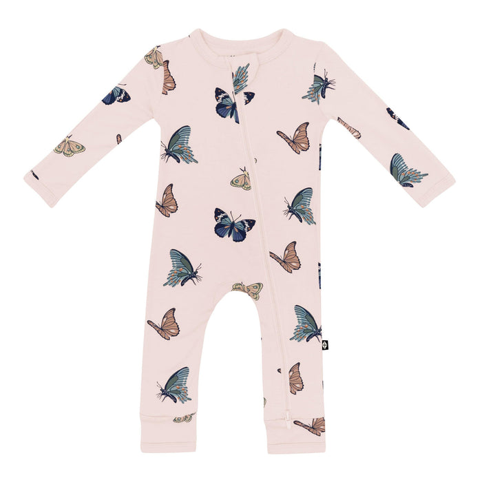 caption-Kyte Baby Blush Butterfly
 Zippered Romper