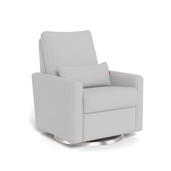 Z (FM) Monte MATERA Recliner in Fog Grey with Stainless Swivel Base - Motorized - Nurtured