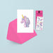 caption-Unicorn Greeting card