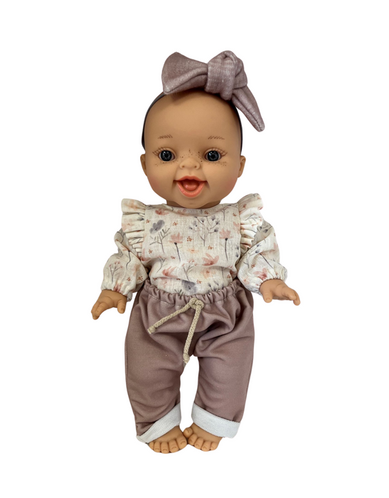 Rachel Baby Doll in Shirt & Tan Pant - Boxed