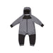 caption-Stonz Rainsuit for toddlers and children in Heather Grey