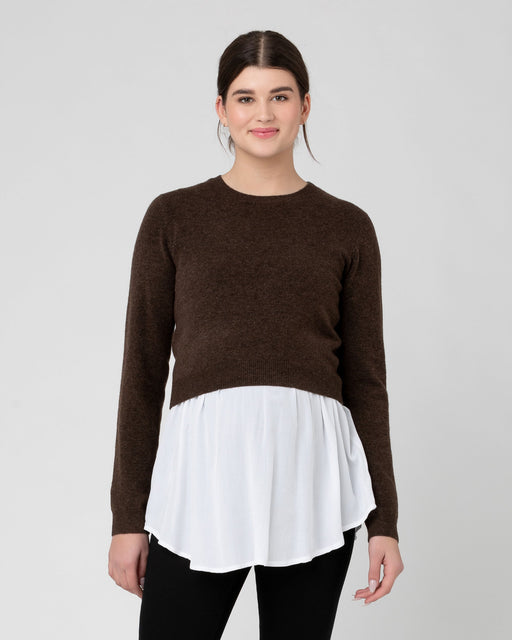 Sandy Detachable Knit Nursing Sweater - Chocolate - Nurtured