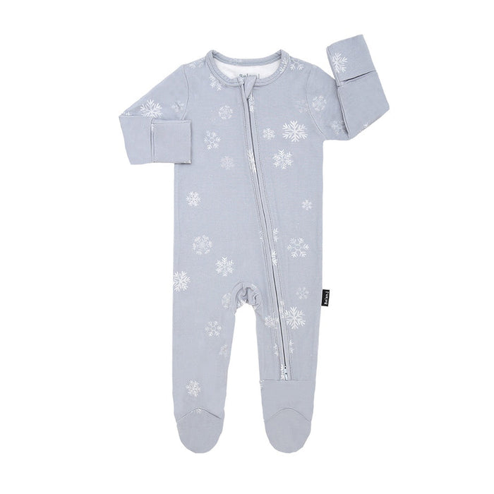 Belan.J Footed Zippered Sleeper - Polar Bears / Snowflakes