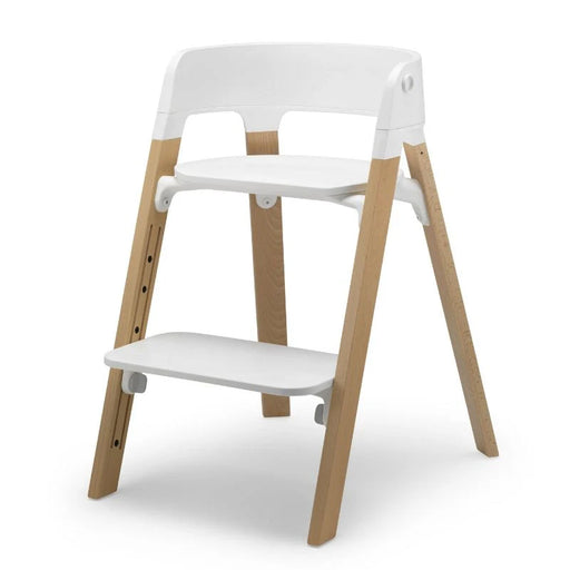 caption-Stokke Steps Chair in White with Natural Legs