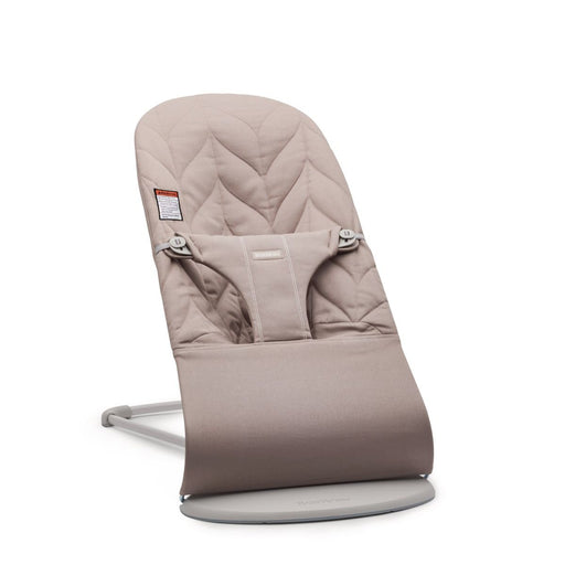 caption-Baby Bjorn Bouncer Bliss in Woven Petal Quilt fabric - Sand Grey