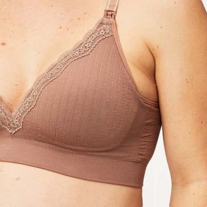 Cake Maternity Women's Maternity and Nursing Rock Candy Luxury Seamless Contour  Bra (with removable pads), Choc Brown, Small 