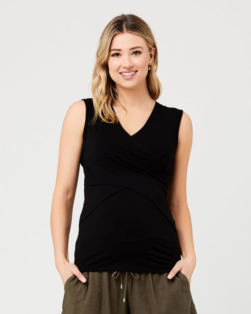 Women's Maternity Tops V-Neck Front Pleat Tunic Pregnancy Shirts Nursing  Blouse Long Sleeve Bandage Solid Color Tops Black at  Women's  Clothing store